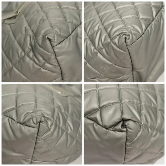CHANEL Cococoon Tote Bag Nylon Gray Silver CC Auth - Picture 15 of 15
